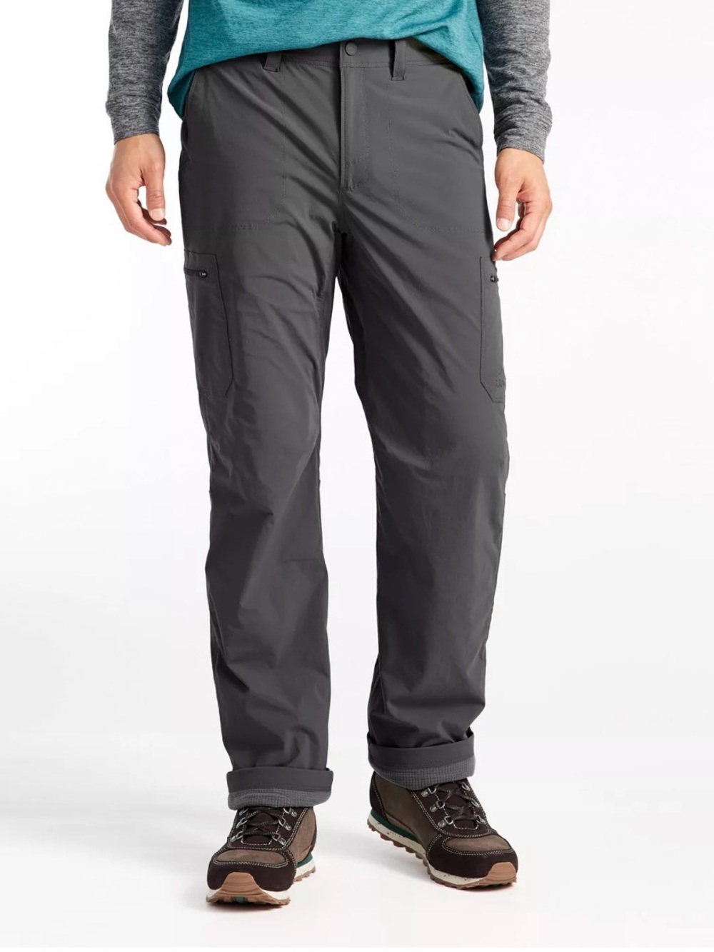 L.L. Bean Cresta Men's Outdoor Fleece-Lined Cargo Pants - Gray W34L32